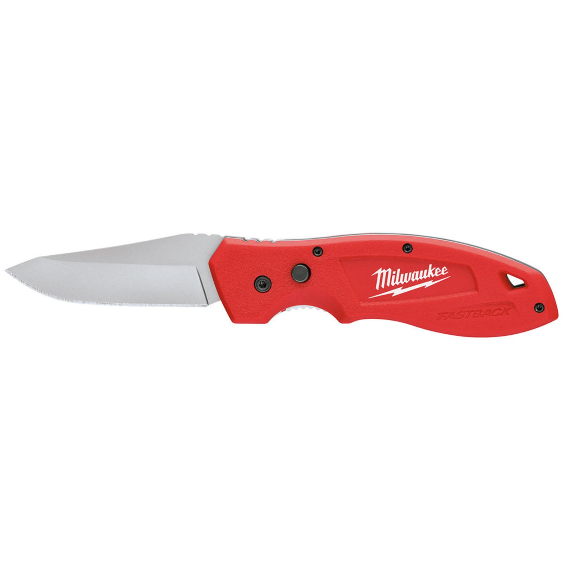密尔沃基48221990快背折叠刀与按压和翻转操作和可磨不锈钢刀片