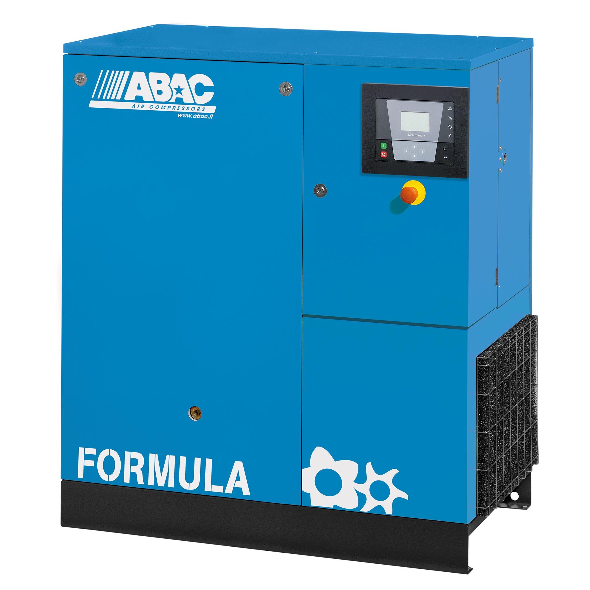 Abac Formula E 11 kW 52.7 CFM固定速度旋转螺丝空气压缩机 - 带干燥器的基本单元