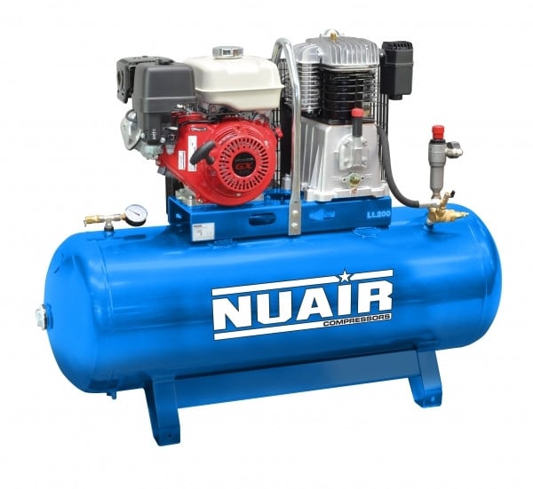 Nuair S-N7NN9P1FPS063 270升专业/本田汽油皮带驱动空气压缩机- 33.3 CFM 11马力10巴