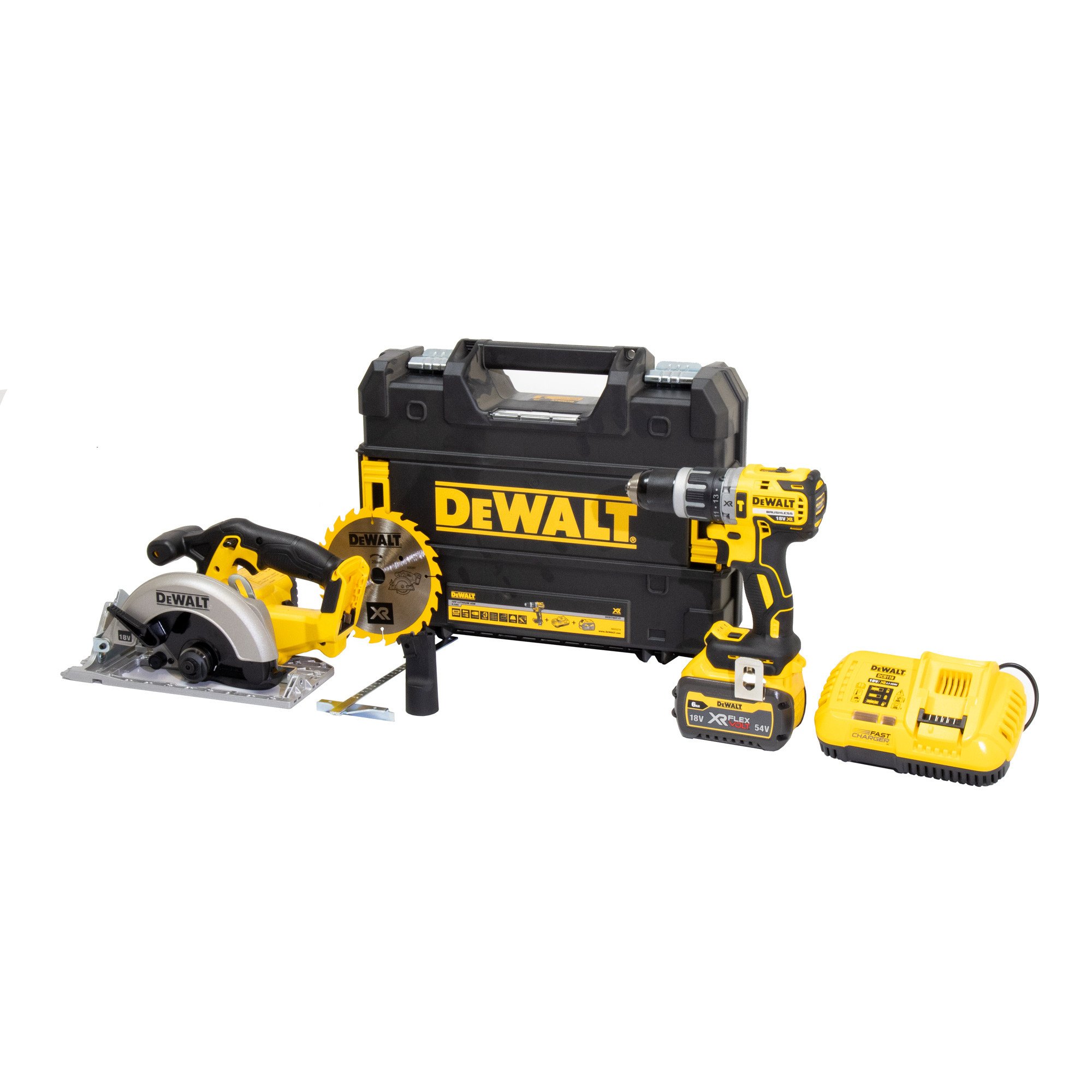 DeWalt DCD796T1T-K4 Twinpack 6Ah套件- Combi钻头和圆锯