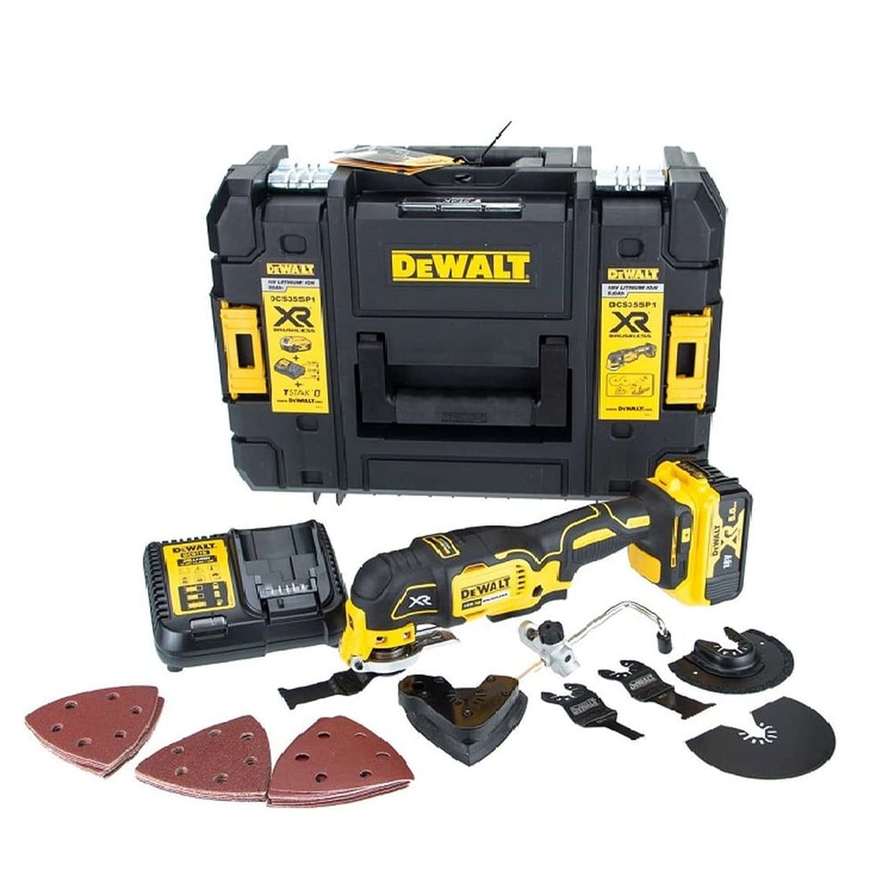 DeWalt DCS355P1-GB 18V XR 5Ah无刷振荡工具T-STAK套件