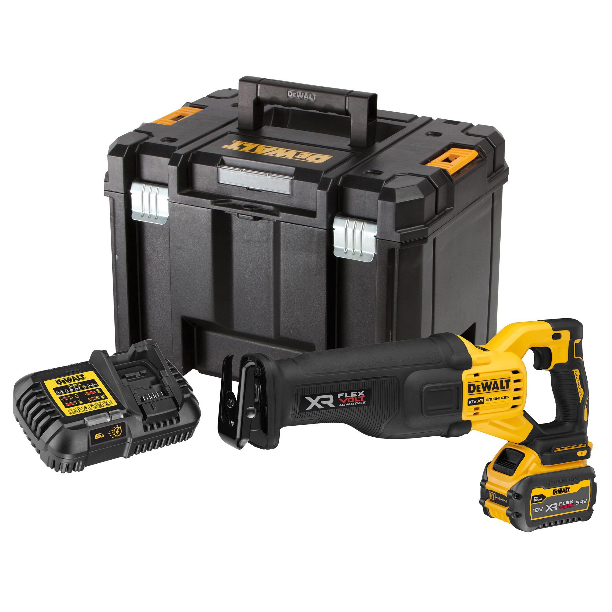 DeWalt DCS386T1-GB 18V XR Flexvolt优势往复式锯套件- 1 x 6Ah电池