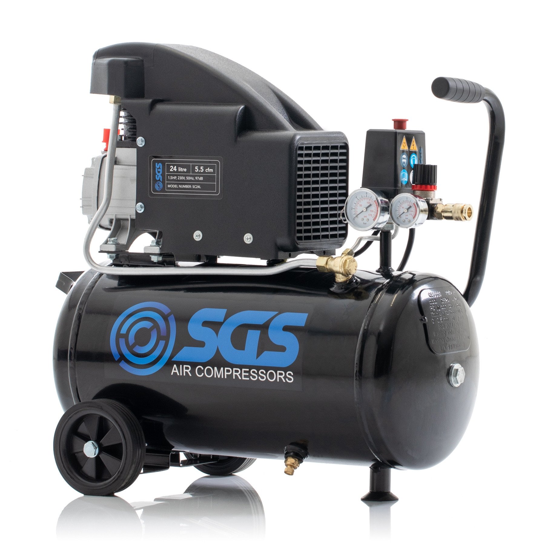 SGS 24升直接驱动空气压缩机- 5.5 CFM, 1.5马力