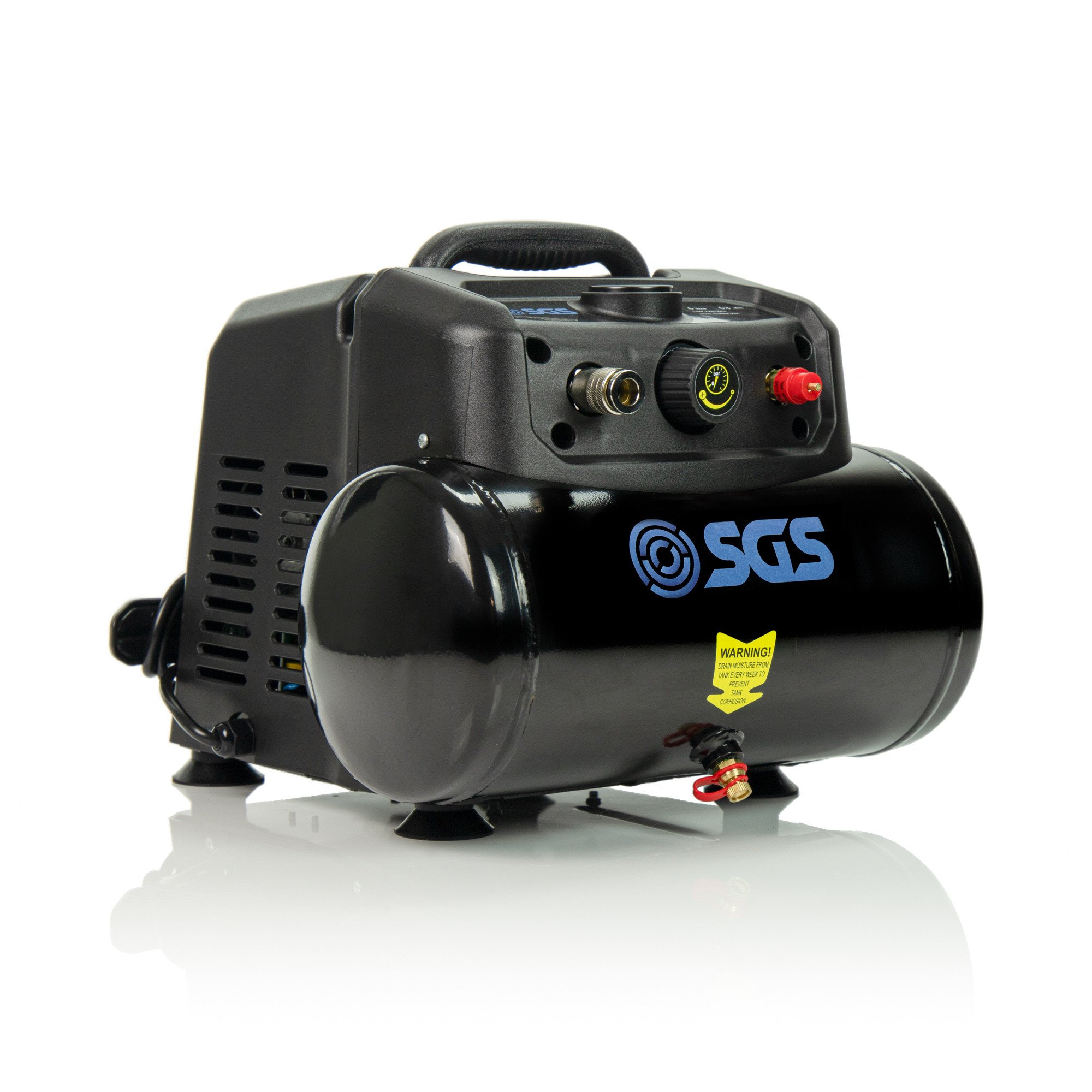 SGS强力迷你直接驱动无油空气压缩机- 6.3CFM 1.5HP 6L